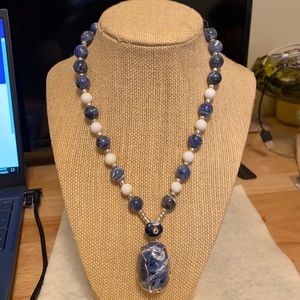 Natural gemstone woman necklace Sodalite